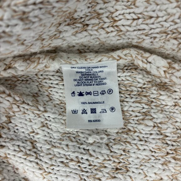 Lands End 100% Cotton Sweater 🐑 Size S, Oatmeal Heather - Picture 4 of 5